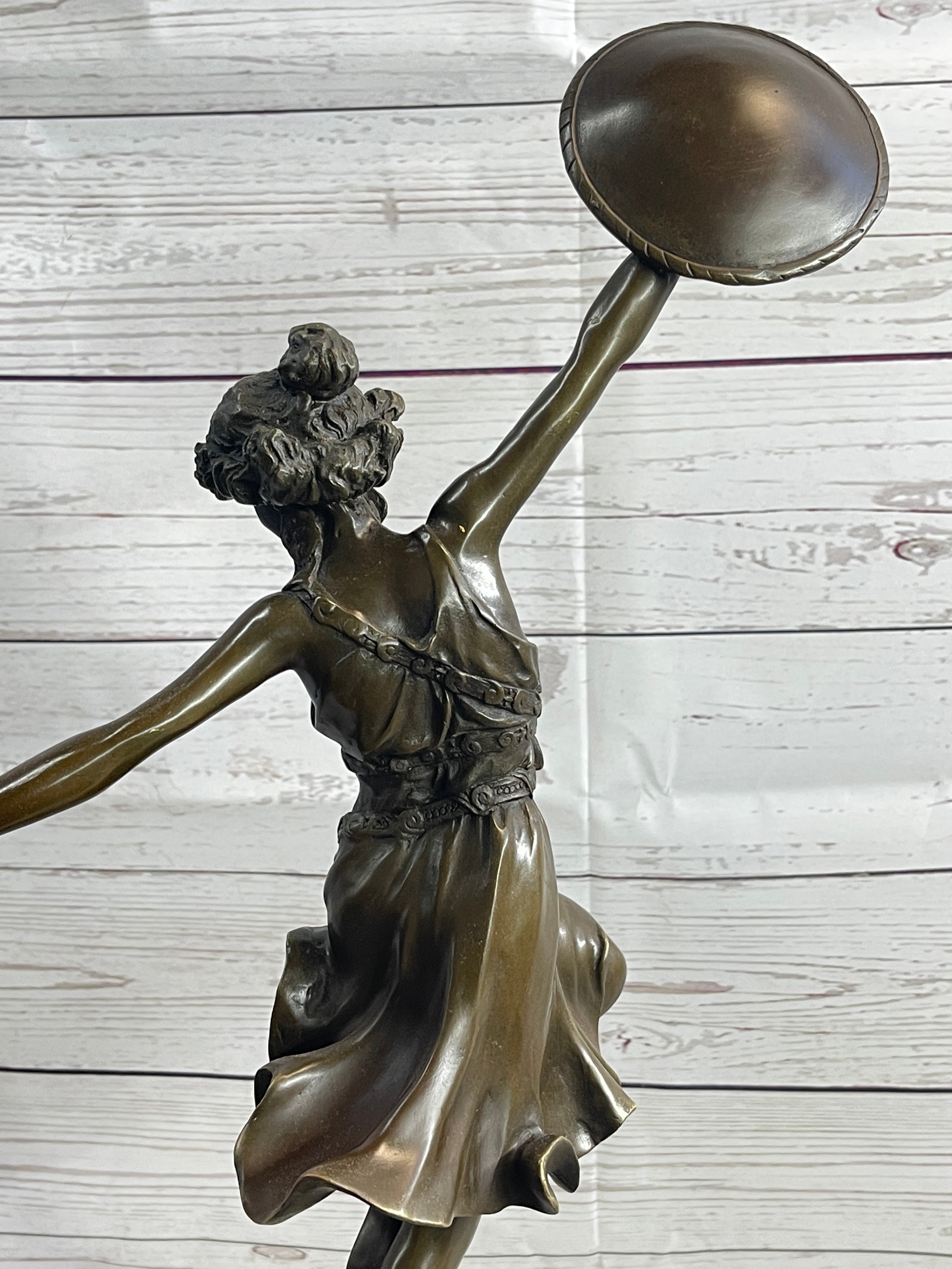 CLAIRE COLINET BRONZE DANCER STATUE MUSIC LOVER SEXY WOMAN SCULPTURE DECOR