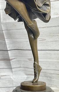 CLAIRE COLINET BRONZE DANCER STATUE MUSIC LOVER SEXY WOMAN SCULPTURE DECOR