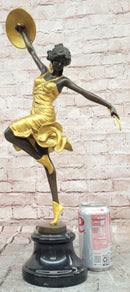 Art Deco Gold Painted Bronze Roman Dancer by Claire Jeanne Roberte Colinet Statue