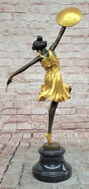 Art Deco Gold Painted Bronze Roman Dancer by Claire Jeanne Roberte Colinet Statue
