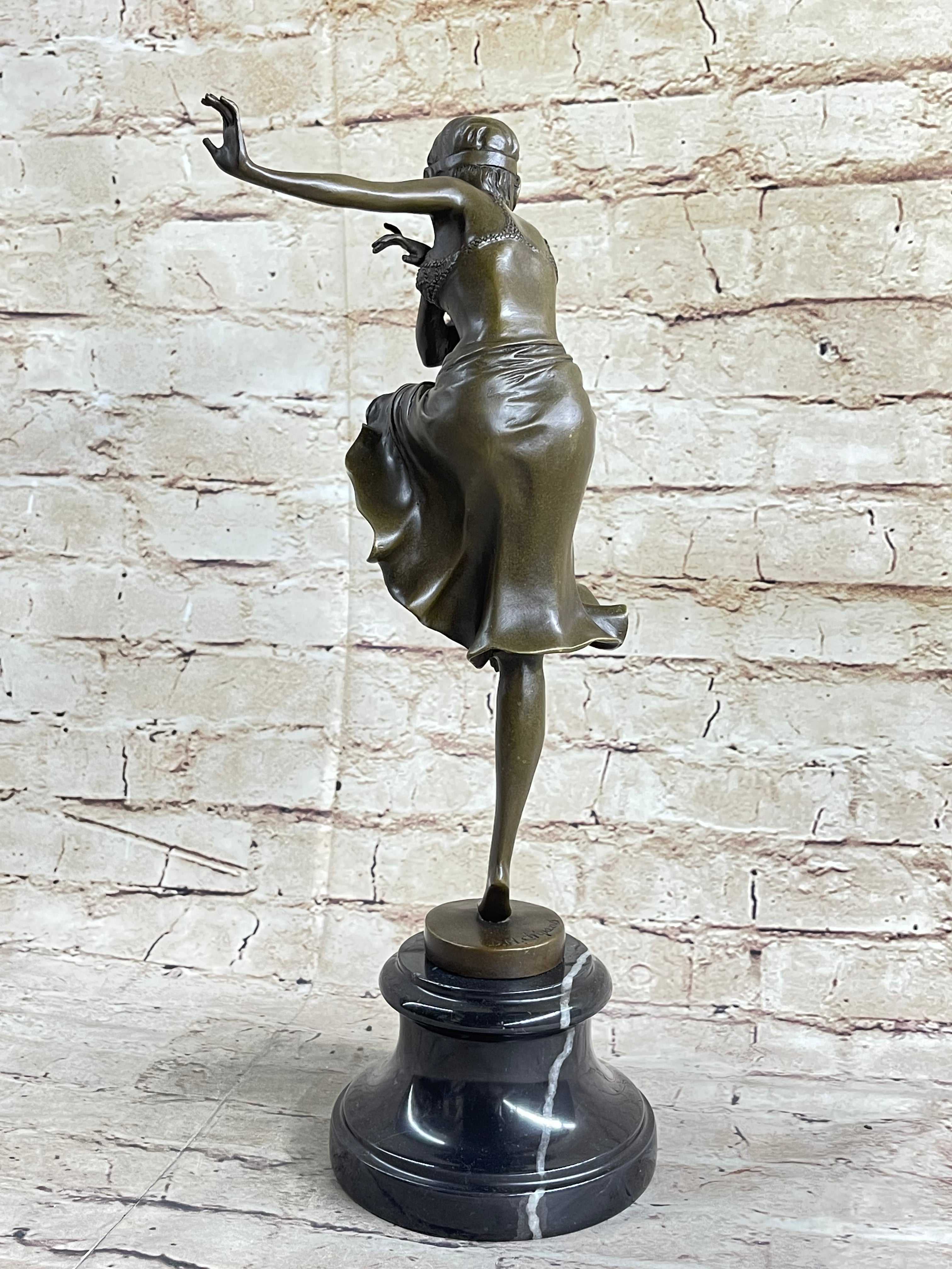 Chiparus Art Deco Gypsy Russian Dancer Bronze 15" X 6"