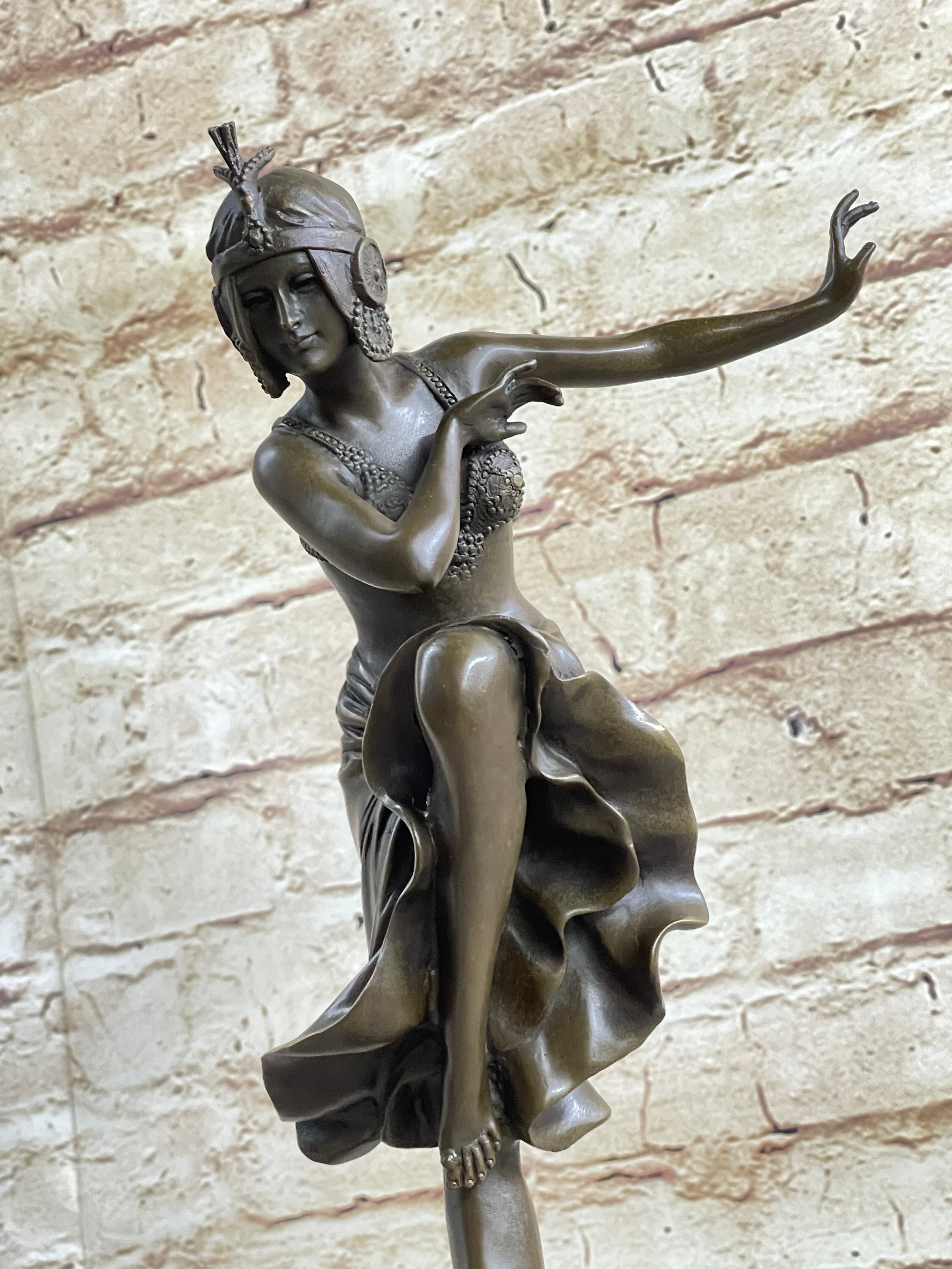Chiparus Art Deco Gypsy Russian Dancer Bronze 15" X 6"