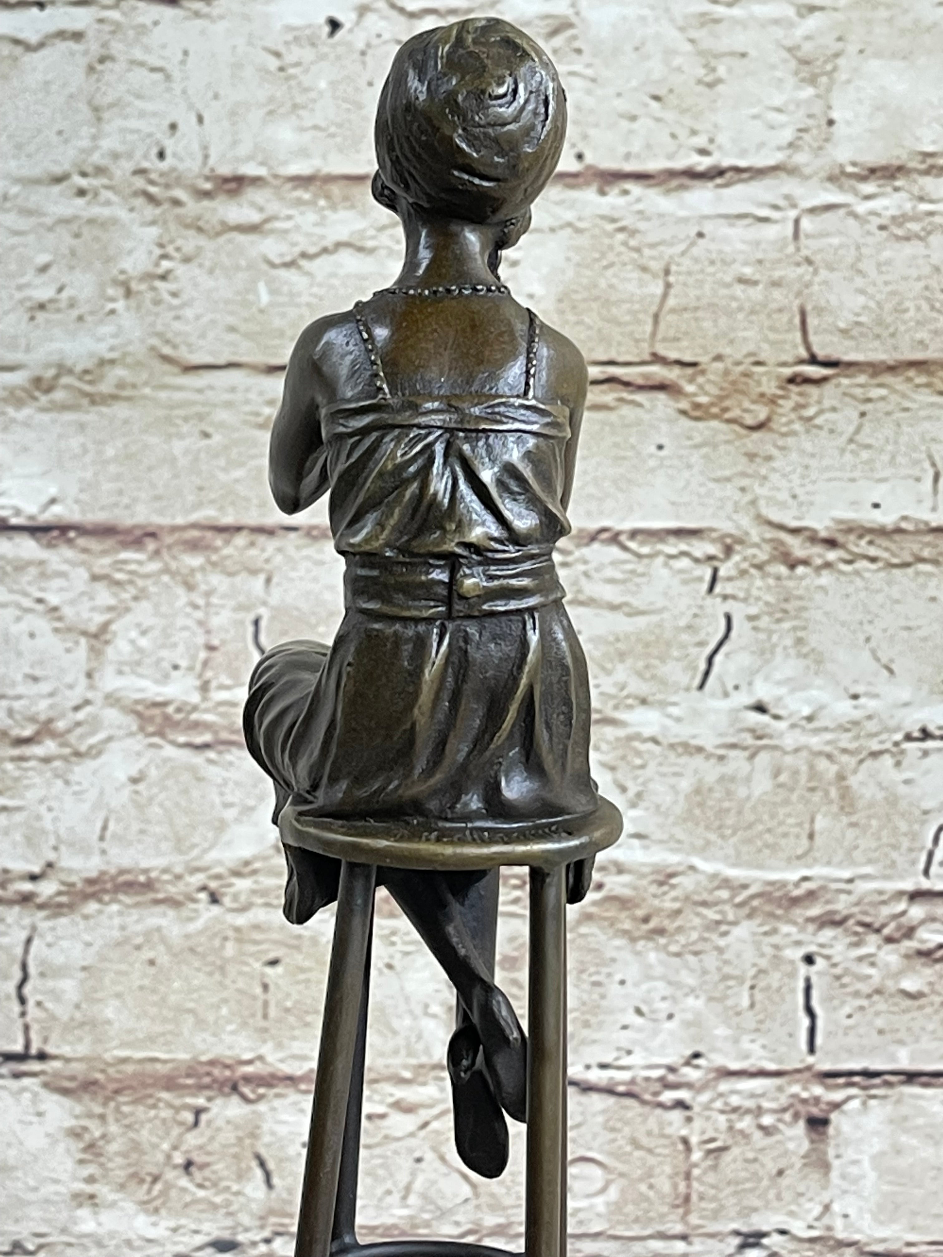 Art Deco Nouveau Vienna Bronze Gilded Age Woman Sitting Figure