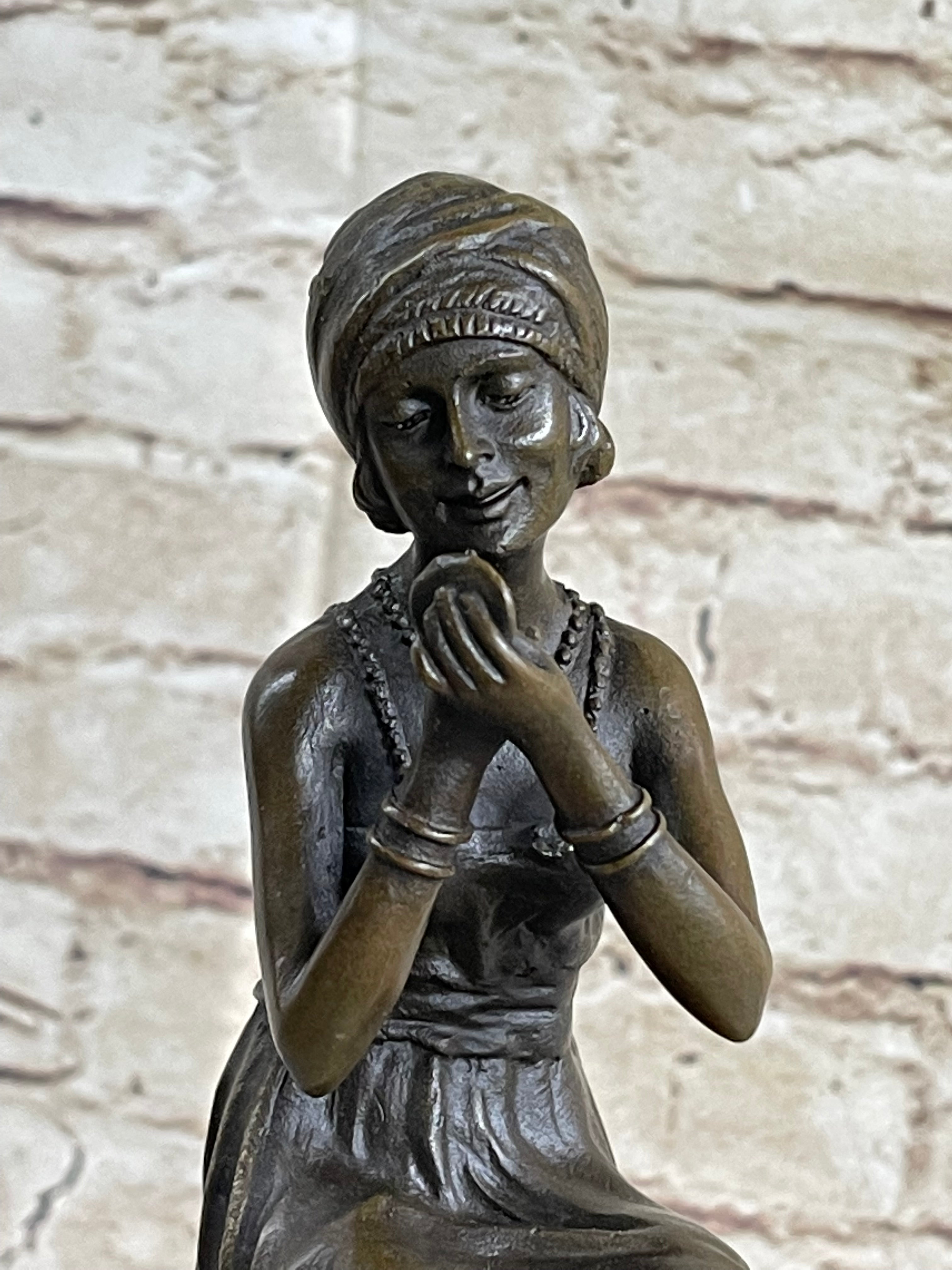 Art Deco Nouveau Vienna Bronze Gilded Age Woman Sitting Figure