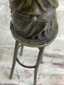 Art Deco Nouveau Vienna Bronze Gilded Age Woman Sitting Figure