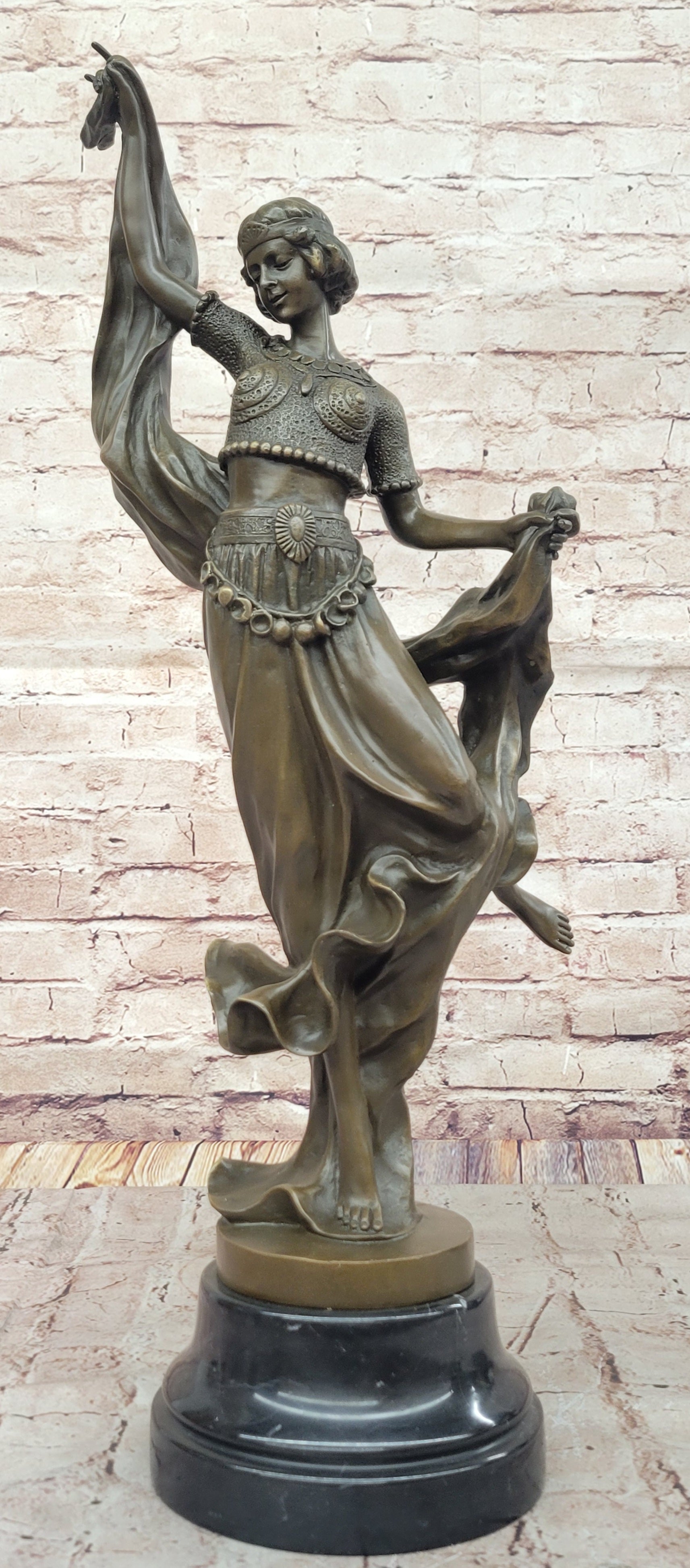 Art Deco Dancer Bronze Sculpture by D. Gonon