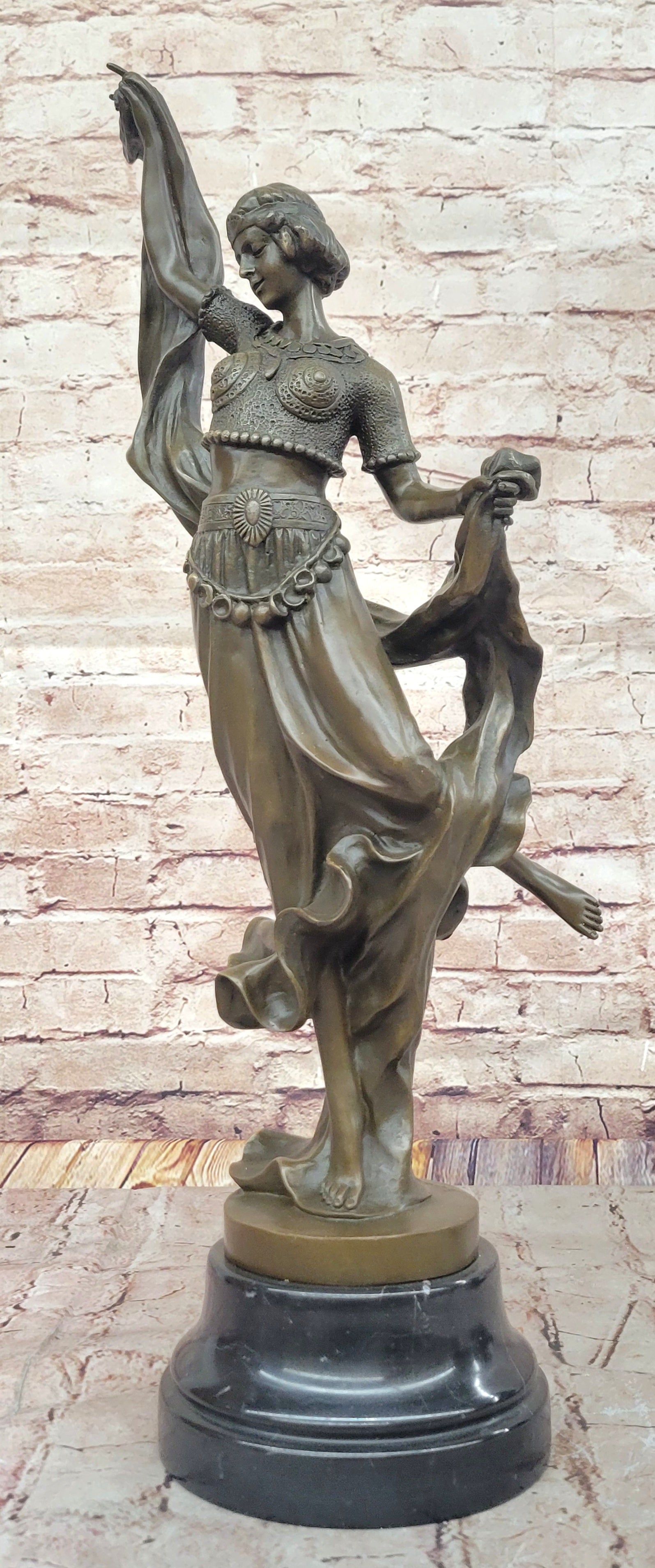 Art Deco Dancer Bronze Sculpture by D. Gonon