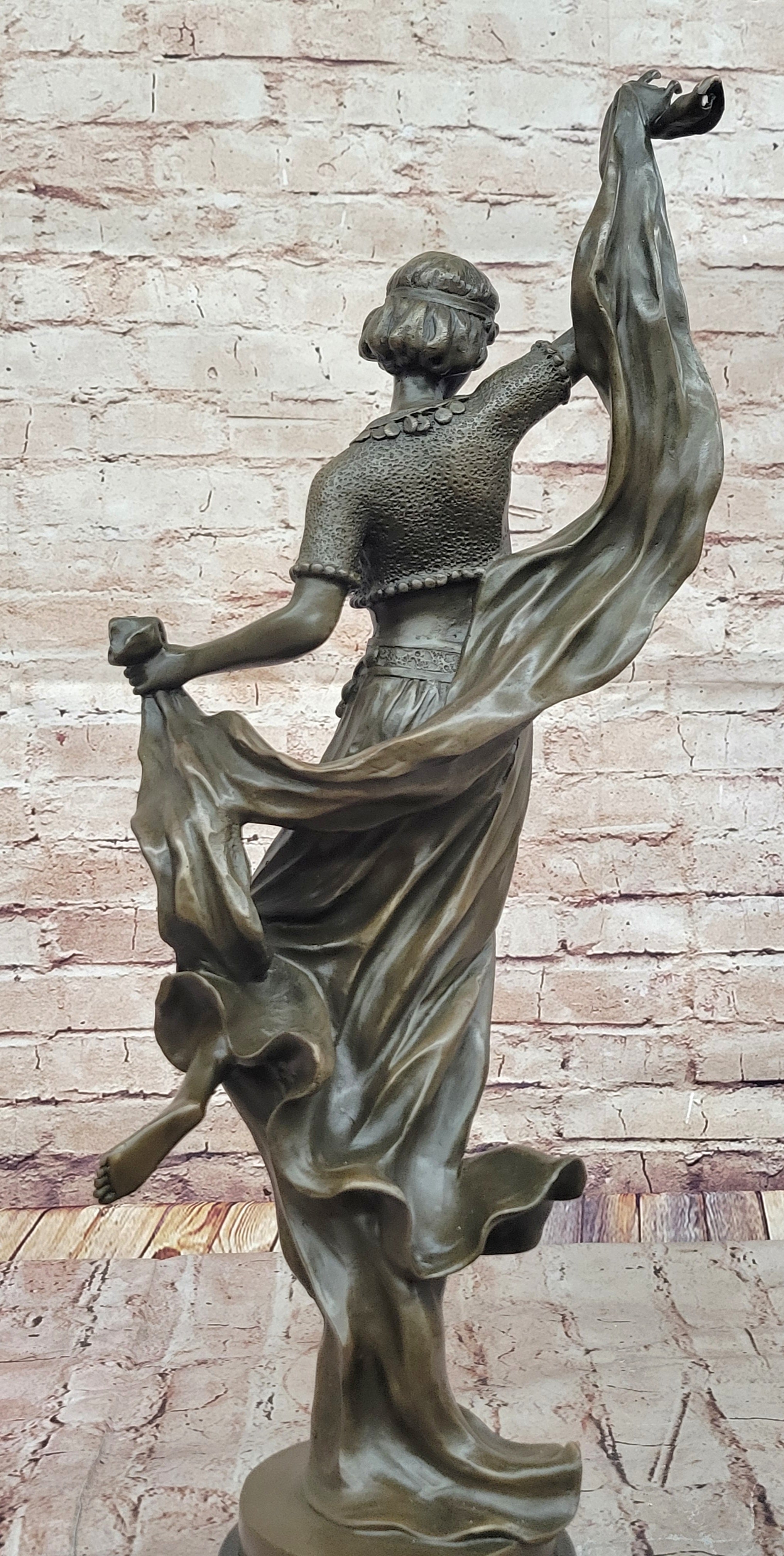 Art Deco Dancer Bronze Sculpture by D. Gonon