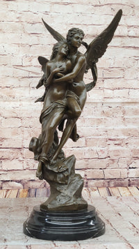 After Henri Godet Cupid and Psyche Romance Bronze