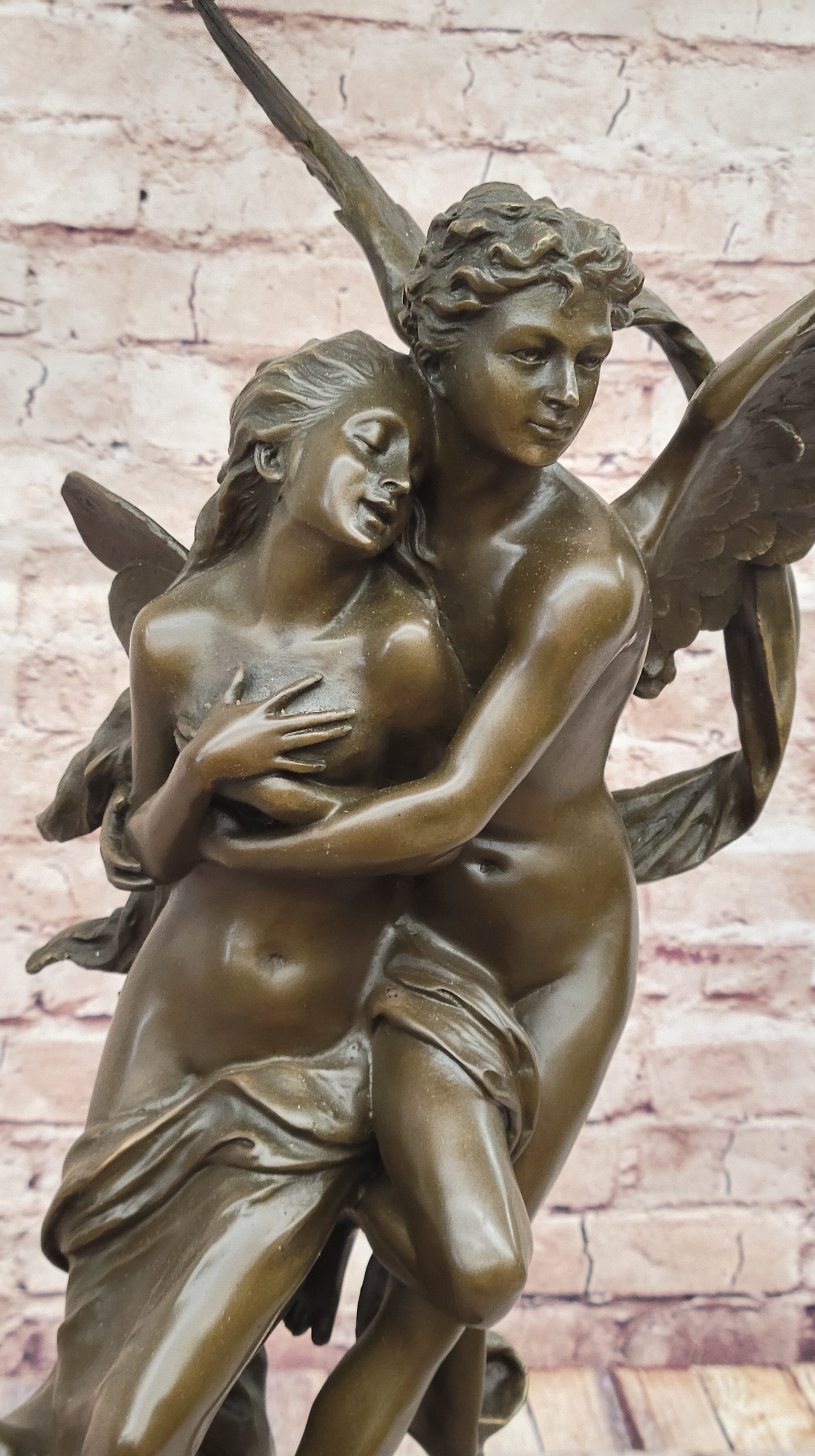 After Henri Godet Cupid and Psyche Romance Bronze