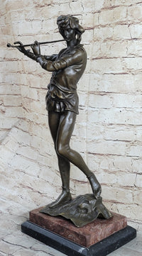 Musical Troubadour by Ringel Bronze Sculpture on Marble Base