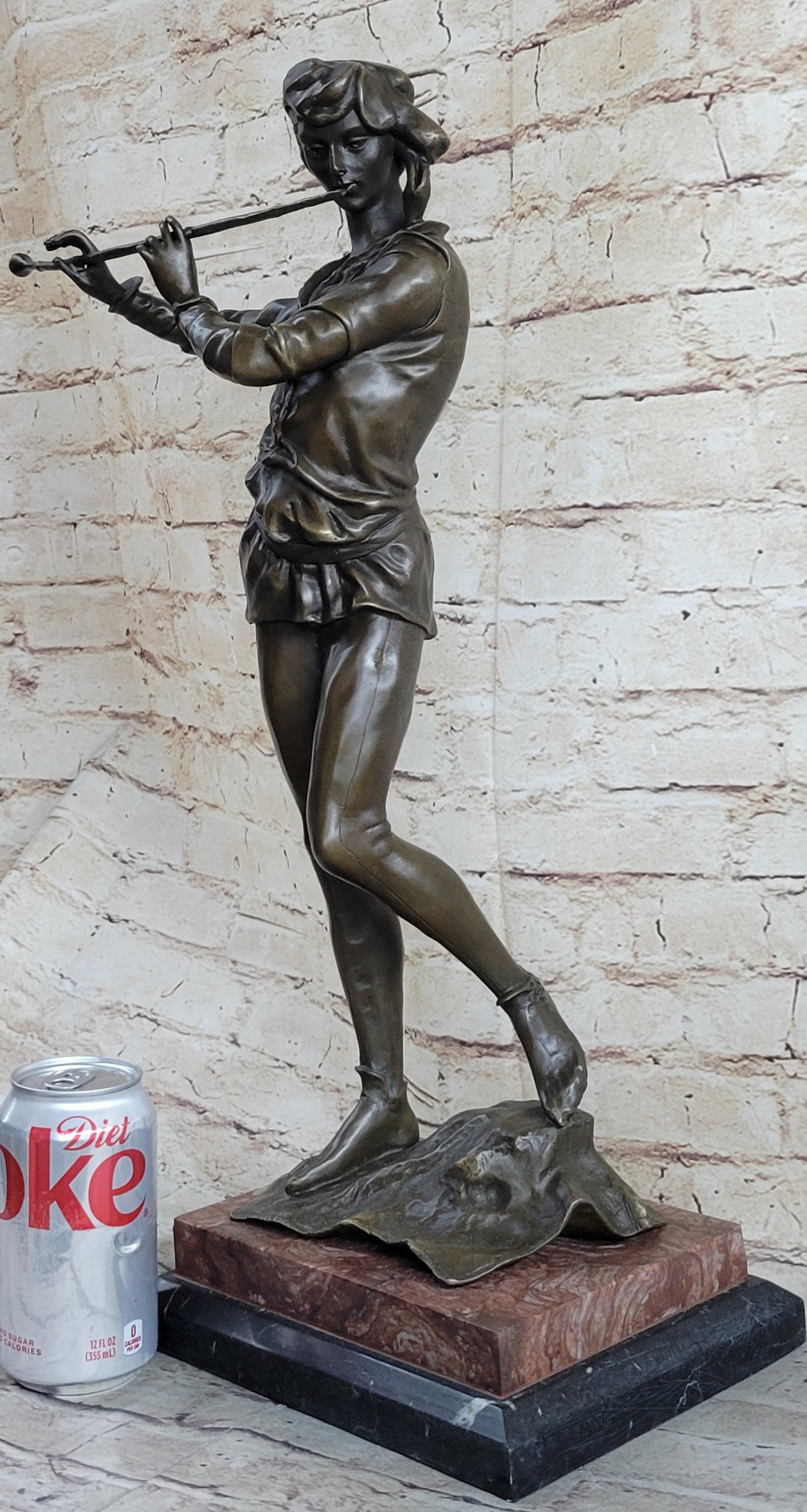 Musical Troubadour by Ringel Bronze Sculpture on Marble Base