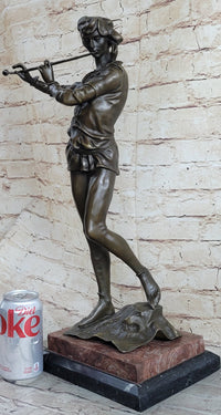 Musical Troubadour by Ringel Bronze Sculpture on Marble Base