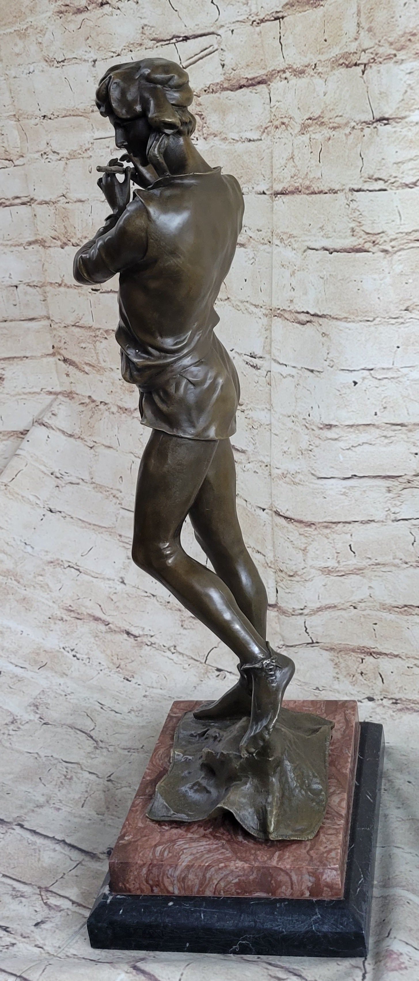 Musical Troubadour by Ringel Bronze Sculpture on Marble Base