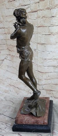 Musical Troubadour by Ringel Bronze Sculpture on Marble Base