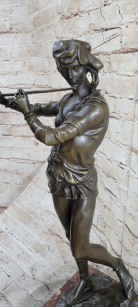 Musical Troubadour by Ringel Bronze Sculpture on Marble Base
