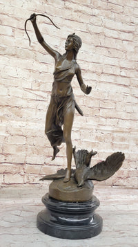 Diana The Huntress Killing Eagle Bronze Sculpture by Gaso