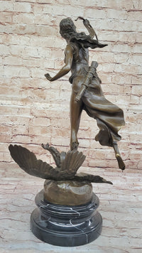 Diana The Huntress Killing Eagle Bronze Sculpture by Gaso