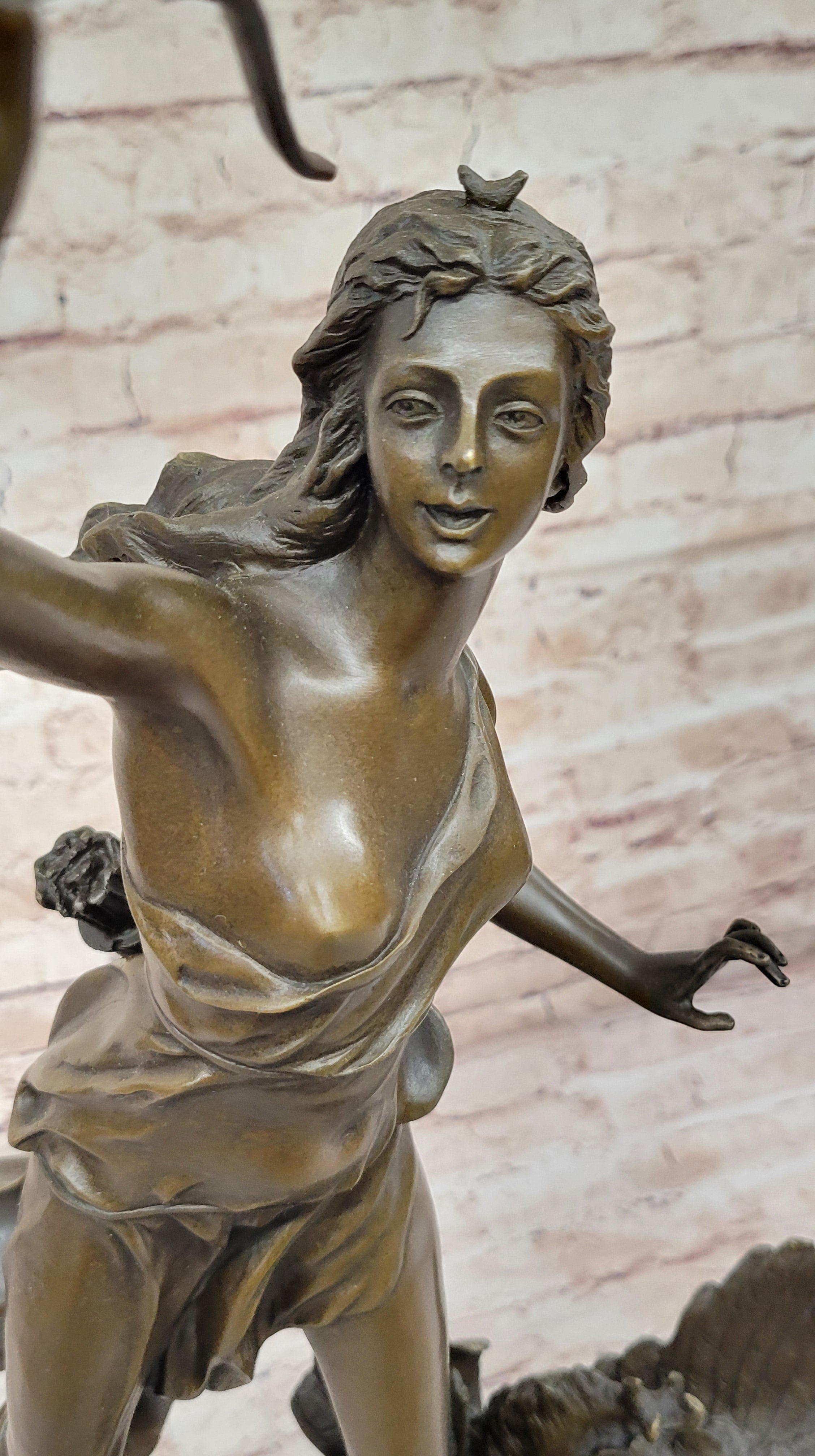 Diana The Huntress Killing Eagle Bronze Sculpture by Gaso