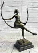 Signed Artwork by Collet Sexy Woman on Swing Bronze Sculpture