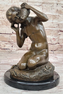 Young Girl Holding Conch Shell - Bronze Sculpture by Carpeaux