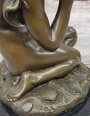 Young Girl Holding Conch Shell - Bronze Sculpture by Carpeaux