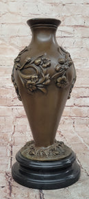 SIGNED MILO BRONZE BABY CHEREB PUTTI ANGEL HANDCRAFTED VASE SCULPTURE
