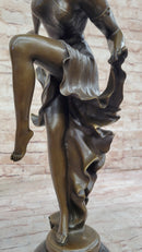 Art Deco Bronze Flapper Dancer w/ Long Skirt by A. Gory