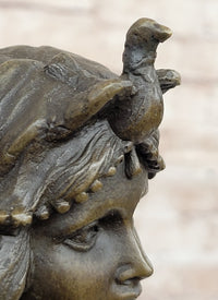 Art Deco Bronze Flapper Dancer w/ Long Skirt by A. Gory