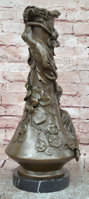 Floral Nymphs by Mario Nick Genuine Hand Made Bronze Vase Sculpture Statue