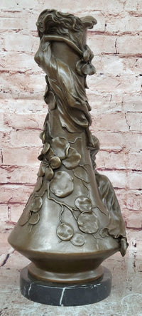 Floral Nymphs by Mario Nick Genuine Hand Made Bronze Vase Sculpture Statue