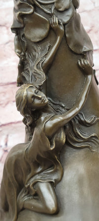 Floral Nymphs by Mario Nick Genuine Hand Made Bronze Vase Sculpture Statue