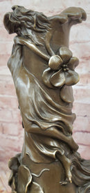 Floral Nymphs by Mario Nick Genuine Hand Made Bronze Vase Sculpture Statue