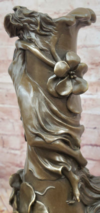 Floral Nymphs by Mario Nick Genuine Hand Made Bronze Vase Sculpture Statue