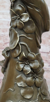 Floral Nymphs by Mario Nick Genuine Hand Made Bronze Vase Sculpture Statue