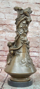 Floral Nymphs by Mario Nick Genuine Hand Made Bronze Vase Sculpture Statue