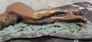 Bronze Fully Nude Girl Laying Down Sleeping on Marble Base Art