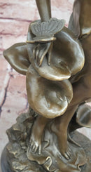 SIGNED: MILO, BUTTERFLY ANGEL BRONZE SCULPTURE STATUE HAND MADE MYTHICAL FIGURINE DECOR