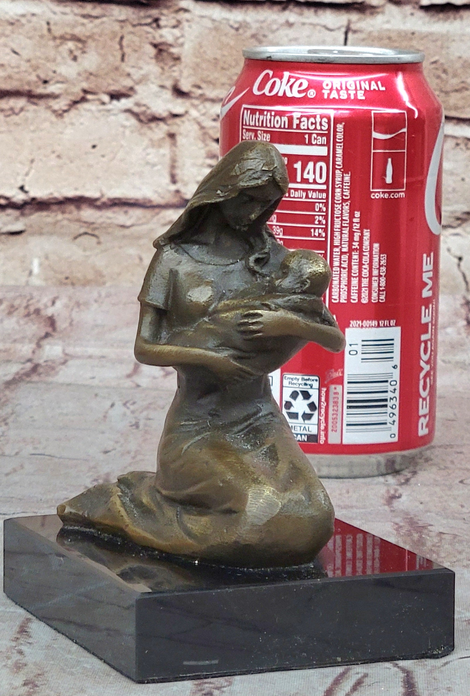 Young Mother W/ Newborn Baby Bronze Sculpture by Milo