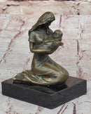 Young Mother W/ Newborn Baby Bronze Sculpture by Milo