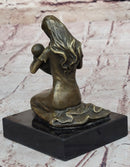 Young Mother W/ Newborn Baby Bronze Sculpture by Milo