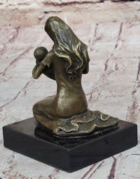 Young Mother W/ Newborn Baby Bronze Sculpture by Milo