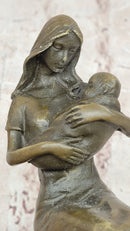 Young Mother W/ Newborn Baby Bronze Sculpture by Milo