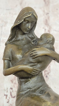 Young Mother W/ Newborn Baby Bronze Sculpture by Milo