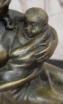 Young Mother W/ Newborn Baby Bronze Sculpture by Milo