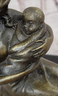 Young Mother W/ Newborn Baby Bronze Sculpture by Milo