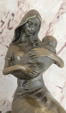 Young Mother W/ Newborn Baby Bronze Sculpture by Milo