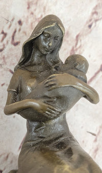 Young Mother W/ Newborn Baby Bronze Sculpture by Milo