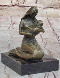 Young Mother W/ Newborn Baby Bronze Sculpture by Milo