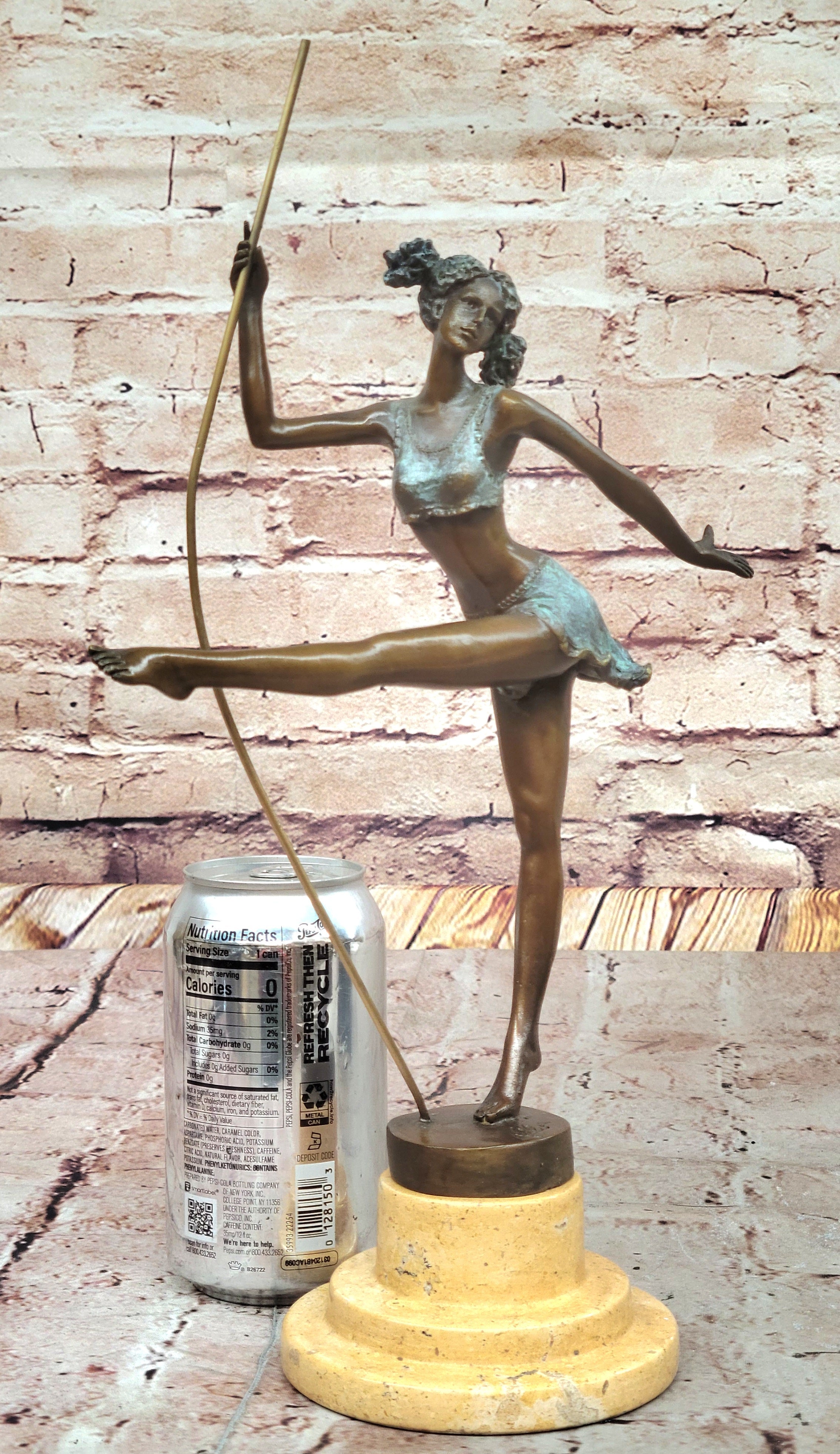 Signed Milo Bronze Gymnast: Acrobat Sculpture on Marble Base